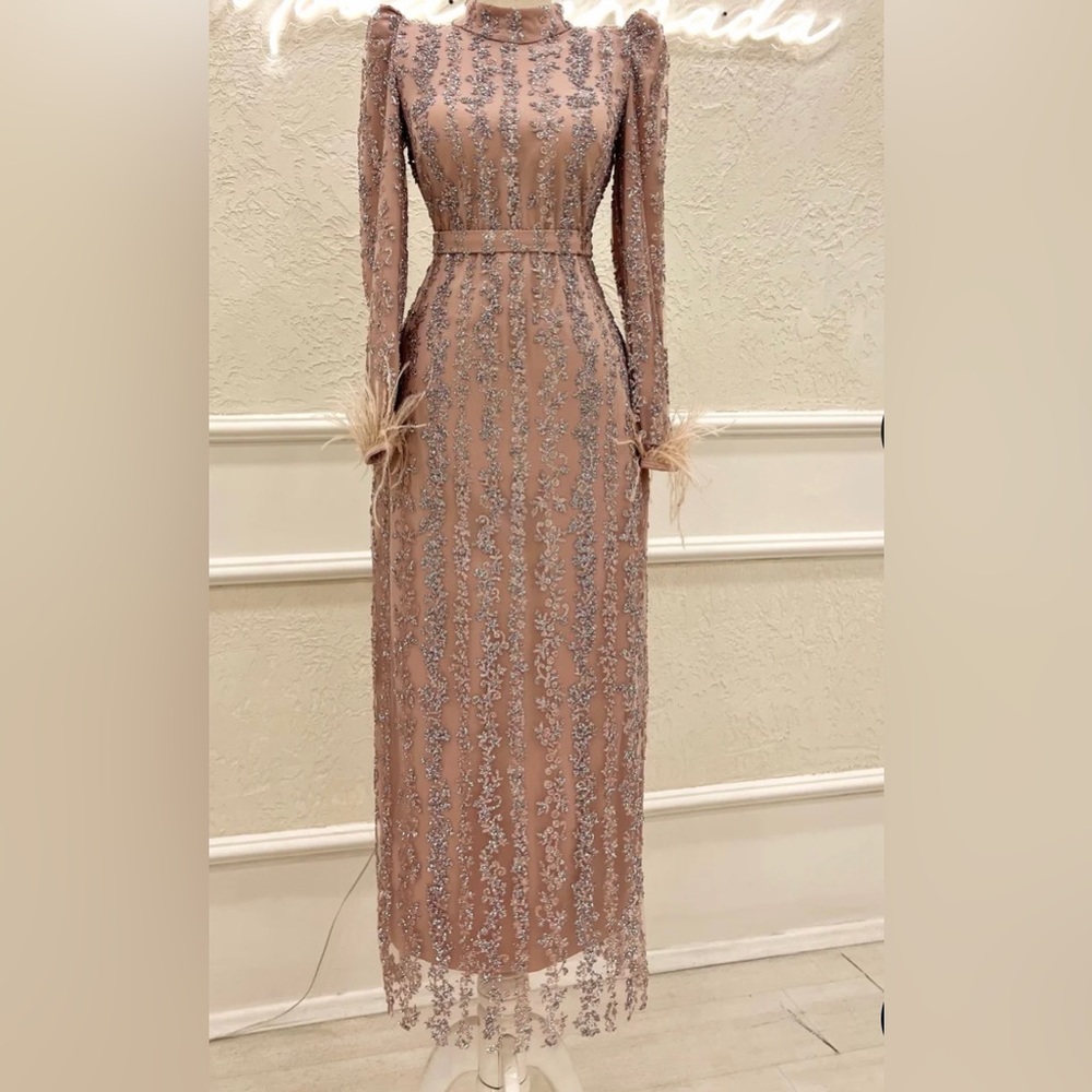 Formal Long Sleeve Evening Gown Dress